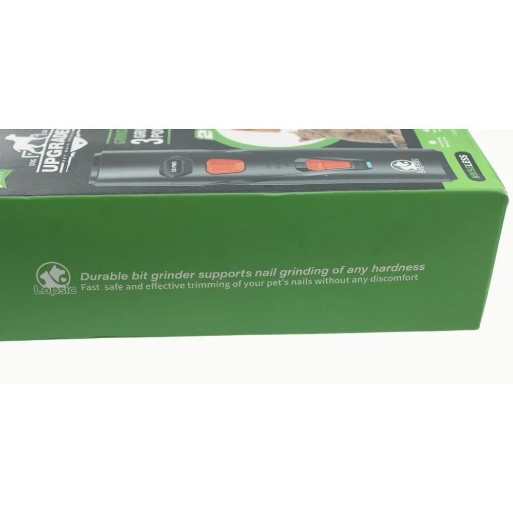 Lopsic S5 Pro Pet Nail Grinder Kit 2-in-1 Dog Cat Trimmer Noiseless Gray